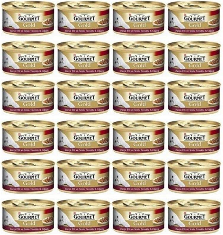 Gourmet Gold Parça Etli Ve Soslu Tavuk Ciğer Kedi Konservesi 85 GR 24 ADET | SRC: Barcode: